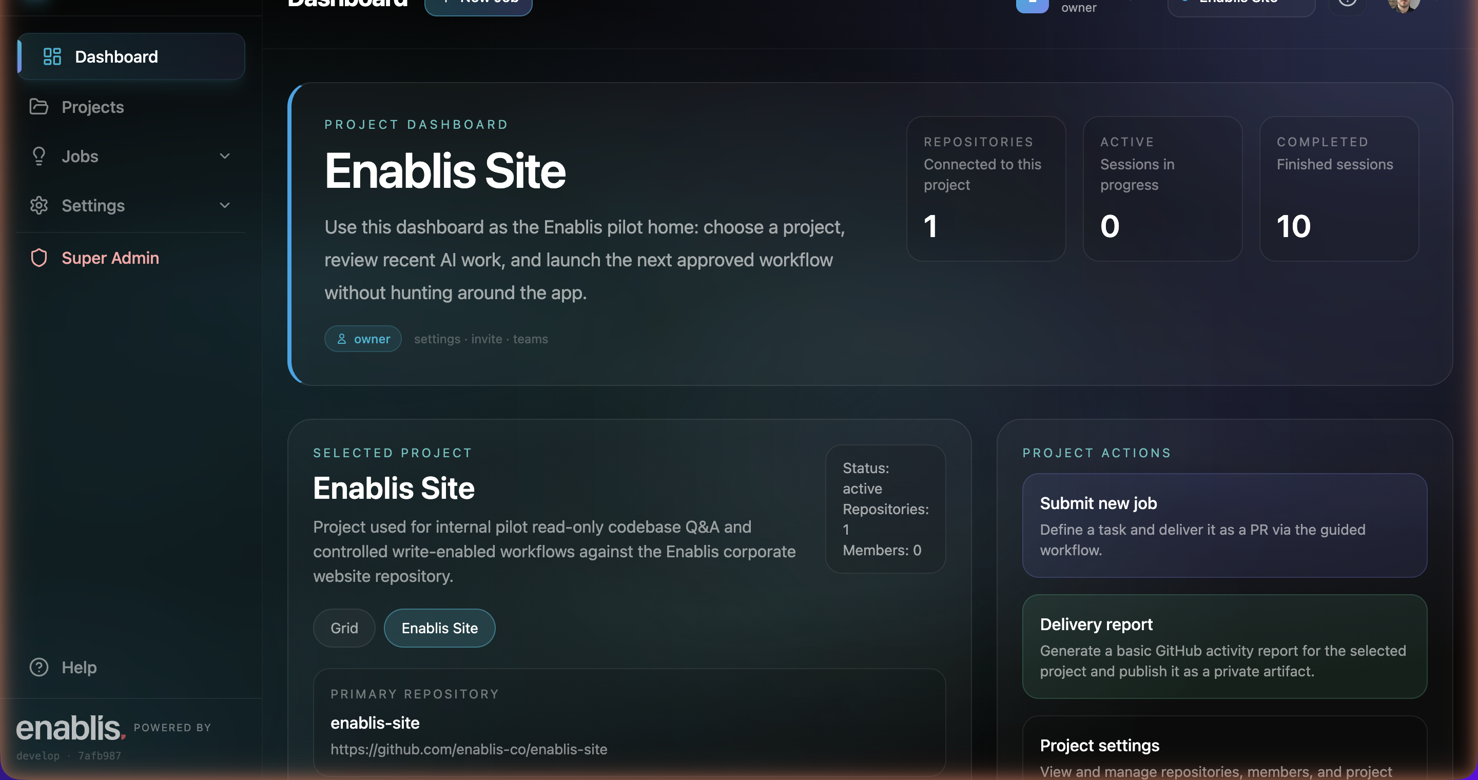 Fusion web dashboard